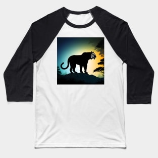 Tiger silhouette Baseball T-Shirt